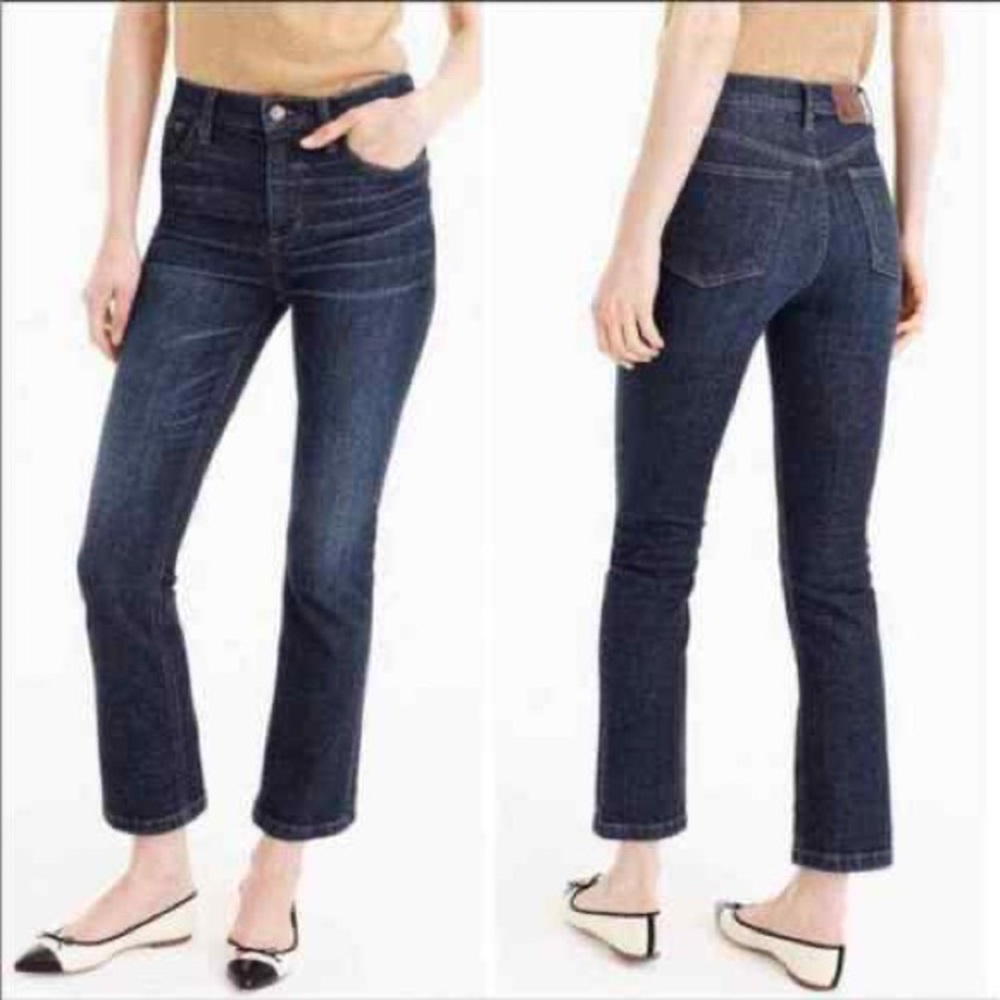Jcrew Billie Demi Boot Crop Jean in Dark Wash